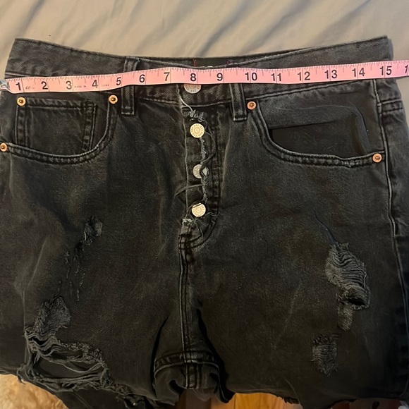 BDG Charcoal Kick Flare High Rise Cropped Distressed Jeans Urban Outfitters - Picture 15 of 15